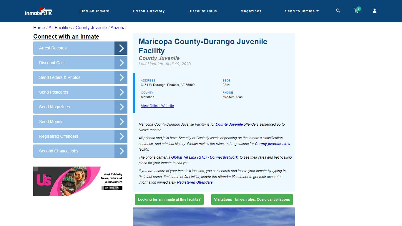 Maricopa County-Durango Juvenile Facility - Phoenix, AZ - InmateAid