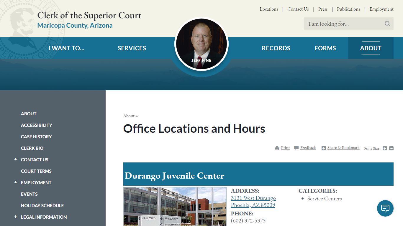 Durango Juvenile Center | Office Hours & Locations | Maricopa County ...